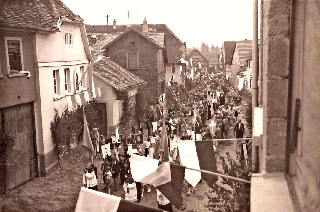 Fronleichnams-Prozession Wilhelmstraße 1955