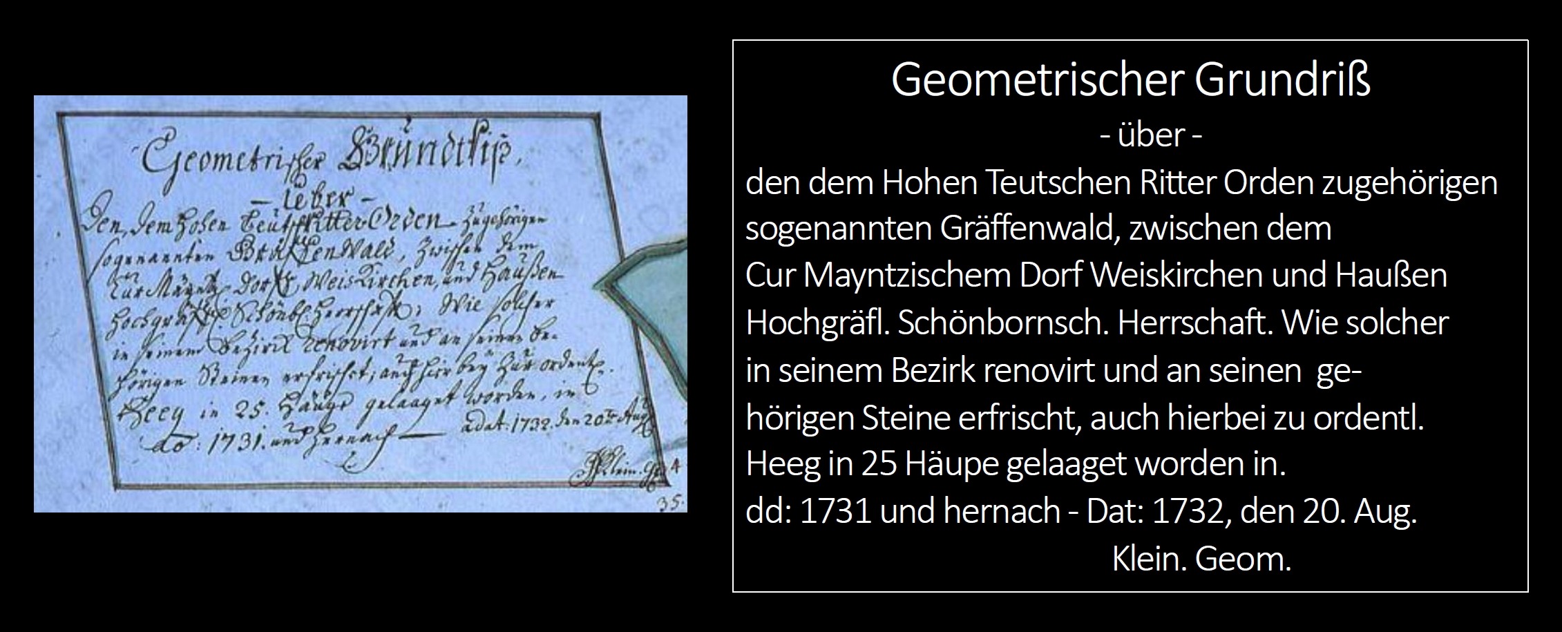 Legende von Geometer Klein zur Karte vom Gräfenwald.