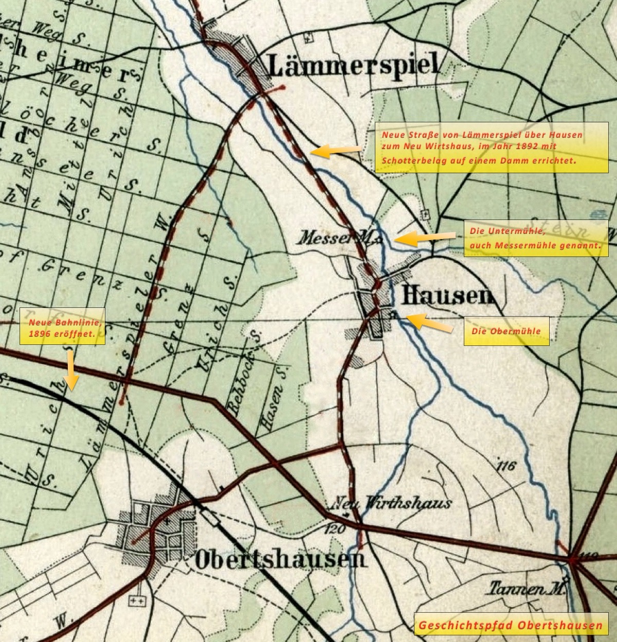 Historische Landkarte von 1905