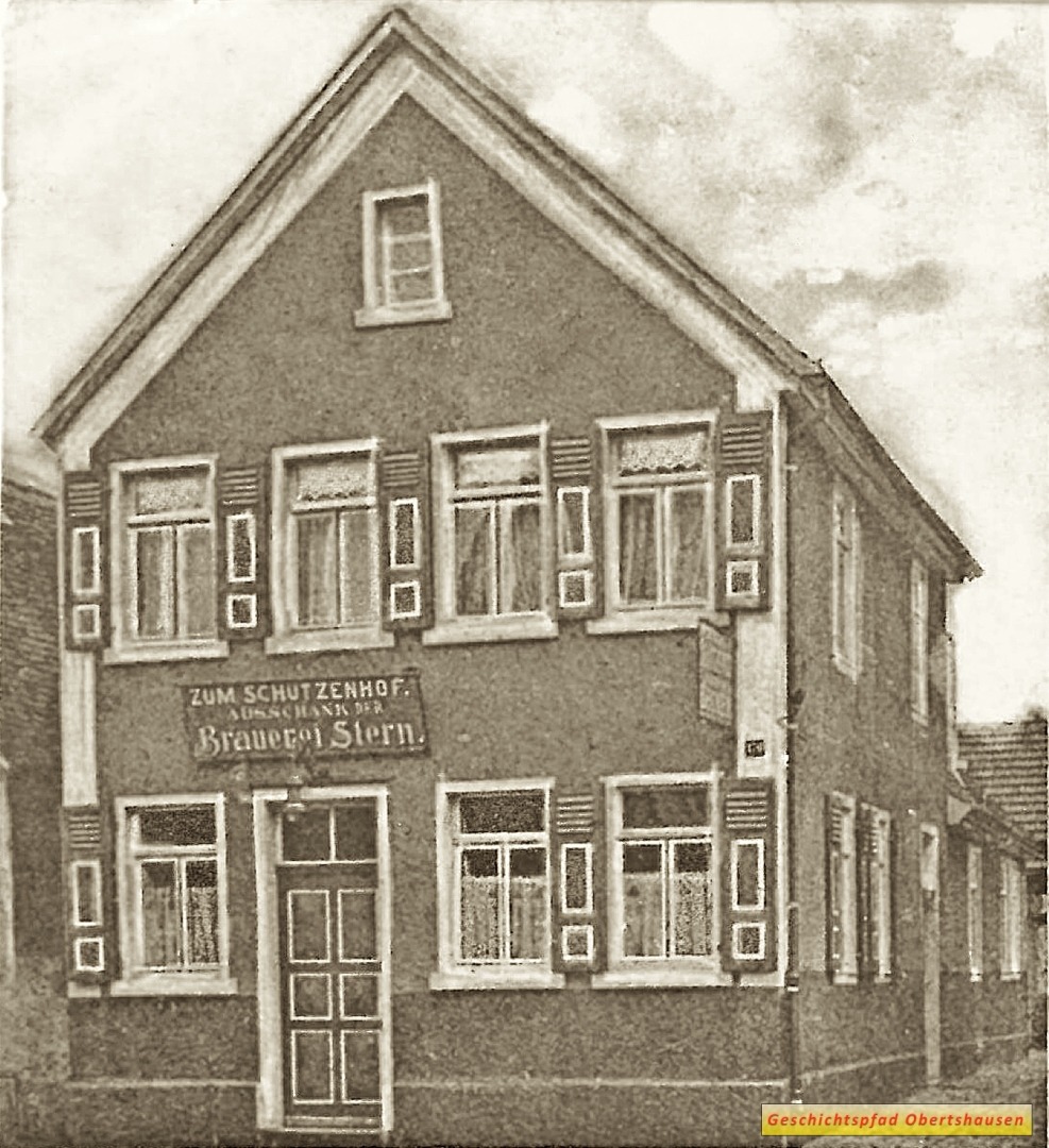 Wirtshaus „Zum Schützenhof“, auf einer Postkarte von 1915