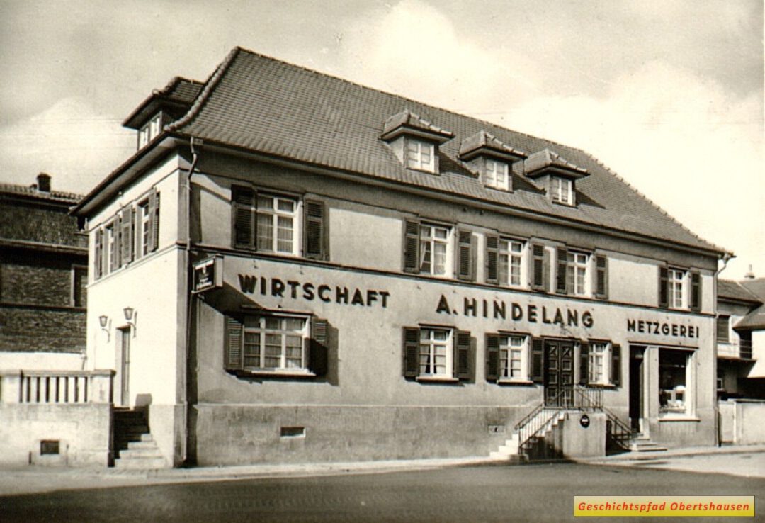 Wirtschaft und Metzgerei zur Post Andreas Hindelang nach Umbau in den 1950er Jahren