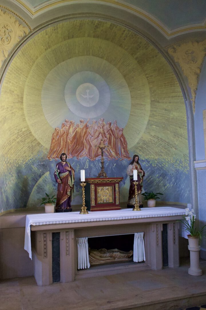 Pfingstbild in der Taufkapelle, Segnung 1999